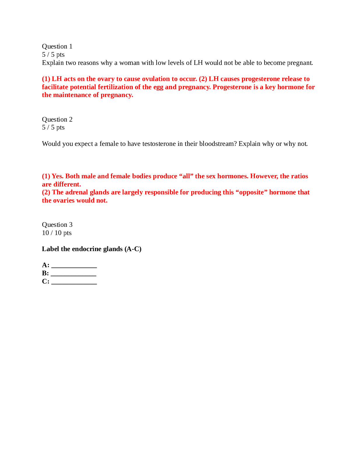 Preview image for >A&P 1 101 Module 6 exam 6 endocrine system (Portage learning)